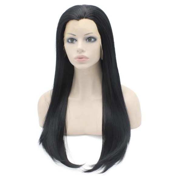 Black lace front wig heat resistant - Picture 1 of 2